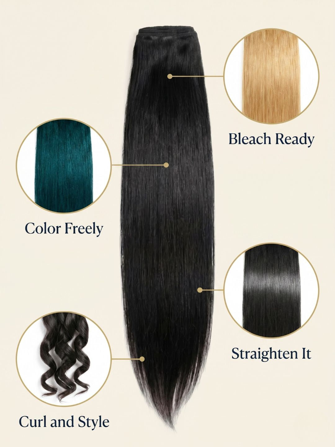 Extensiones Sew-In Lisas - Cabello Humano 100% para Mujeres Afro y Latinas