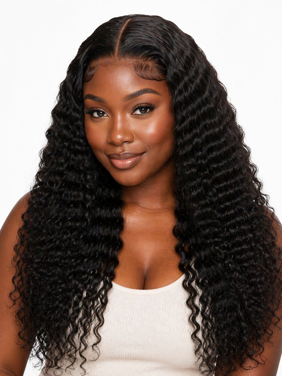 13x6 Deep Wave Frontal, Pre-Plucked, Ear-to-Ear, 150% Density