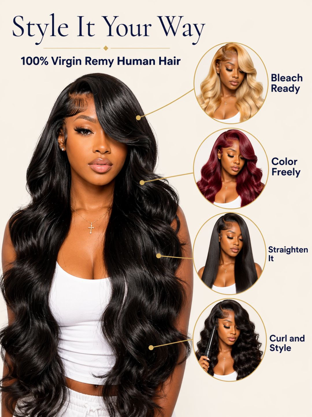 28" Body Wave Wig with 13x4 HD Lace & 200%+ Density