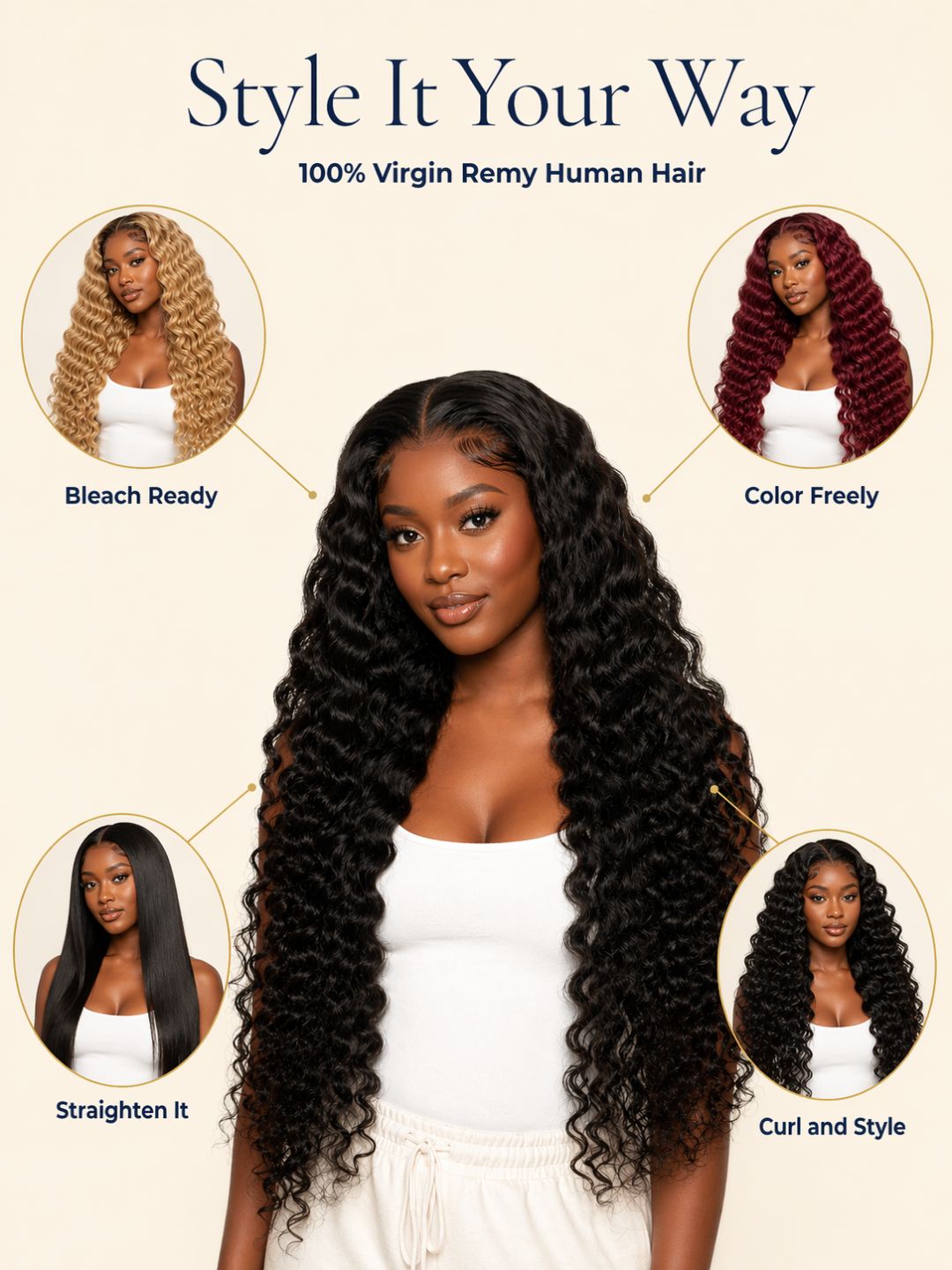 28" Deep Wave Wig with 13x4 HD Lace & 200%+ Density