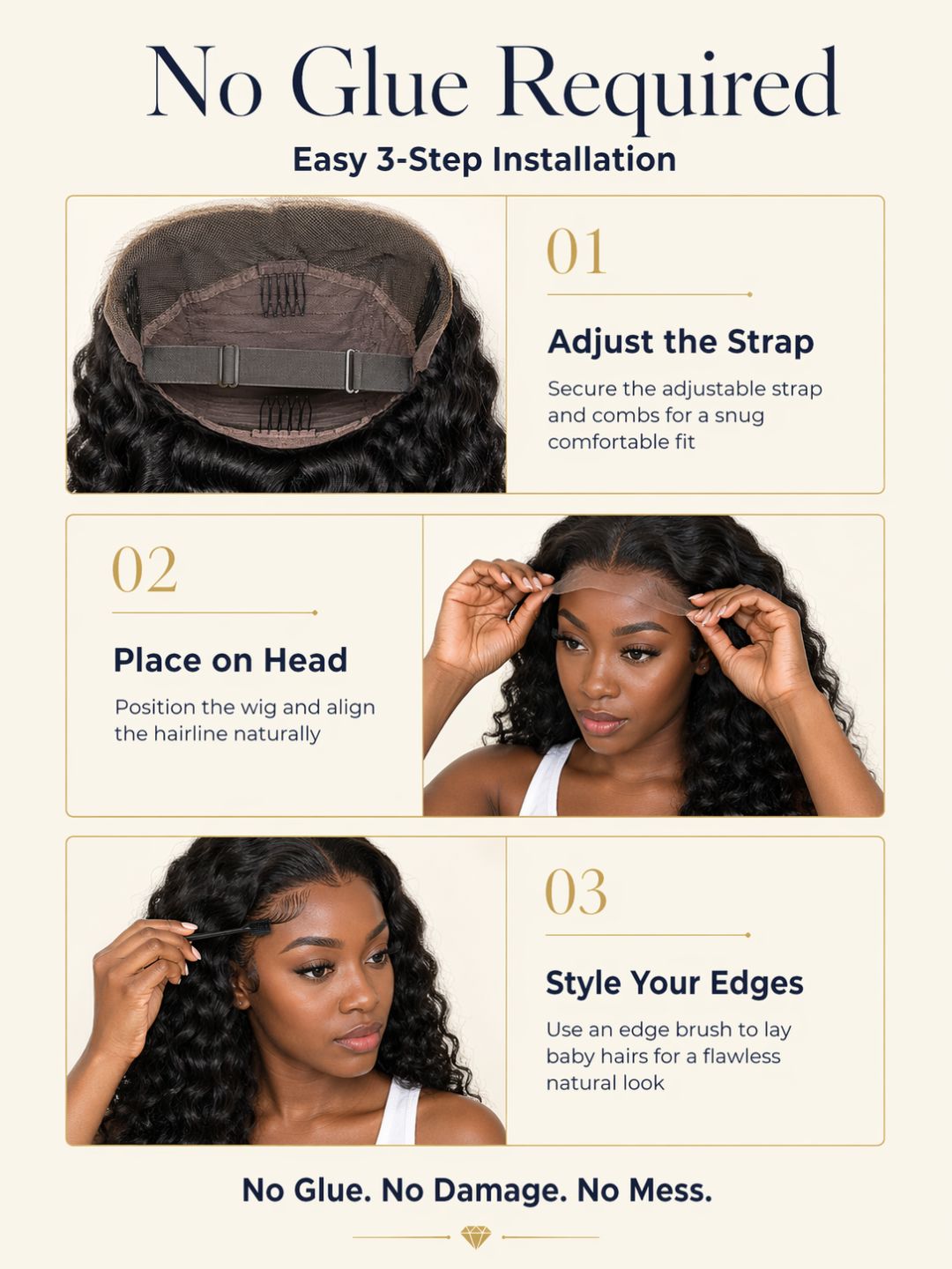 28" Deep Wave Wig with 13x4 HD Lace & 200%+ Density
