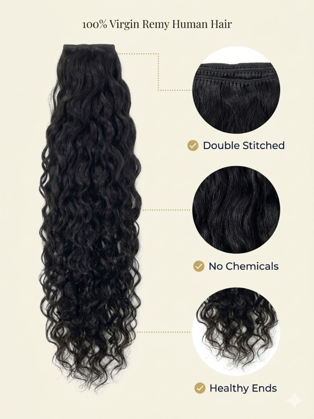 Sew-In Curly Extensions - Textura Premium Rizada con Elasticidad Natural